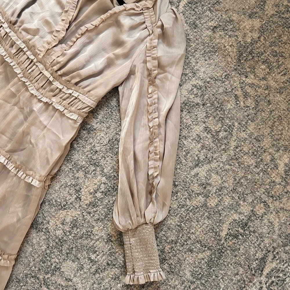 Chelsea & Violet Beige Tiered Ruffle Maxi Dress - Picture 3 of 6